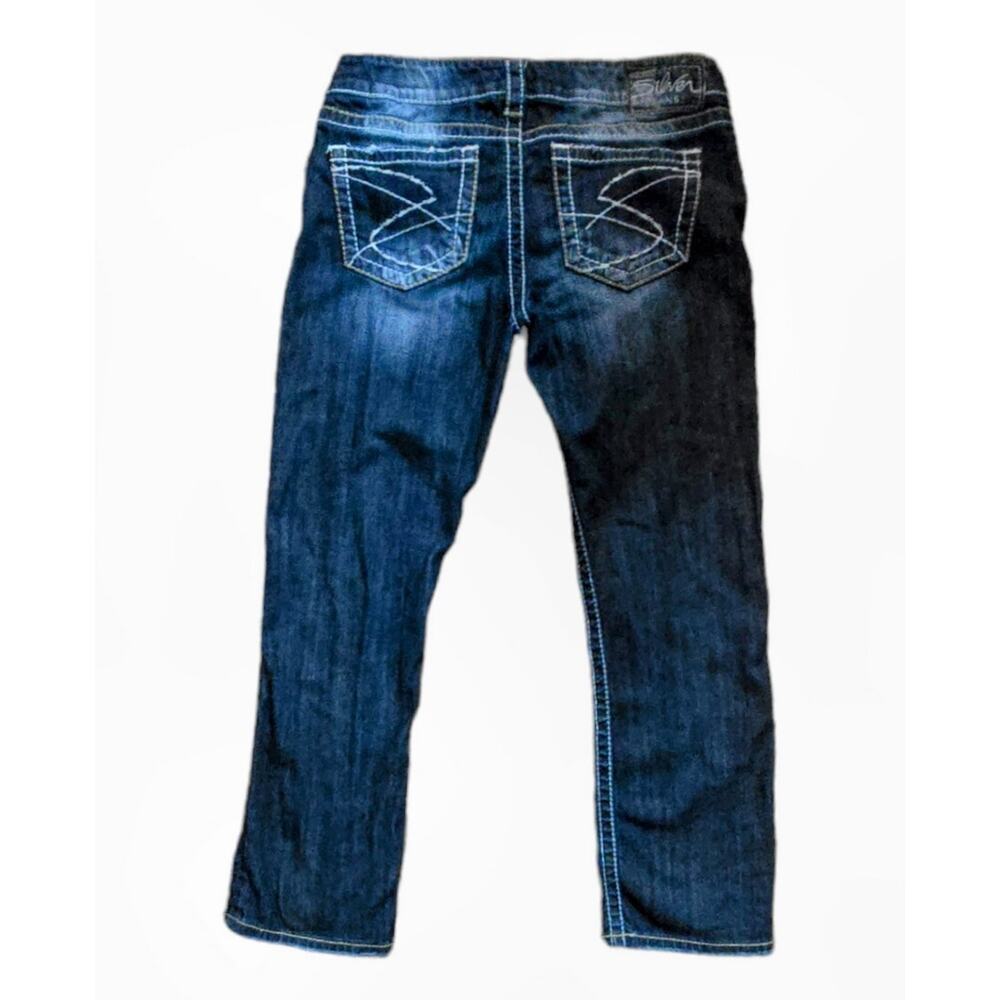 Silver Jeans Santorini Women's Size 29 Blue Straight Leg Stretch Denim Capri - Picture 6 of 16